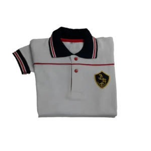 Chomba piqué blanco mangas cortas