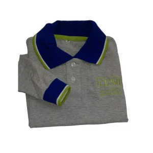 Chomba piqué gris melange mangas largas