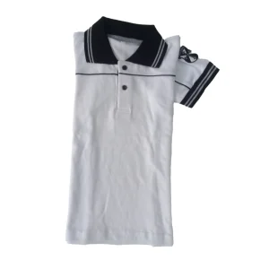 Chomba piqué blanco mangas cortas