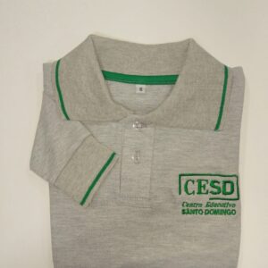 Chomba piqué gris melange mangas largas -NUEVO-