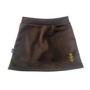 Pollera con calza frisa deportiva rústica marrón