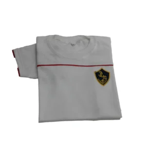 Remera piqué blanco mangas cortas