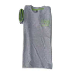 Remera piqué gris melange mangas cortas