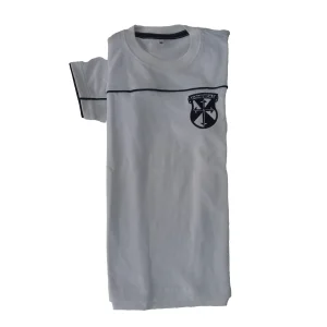 Remera piqué blanco mangas cortas