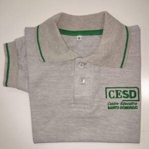 Chomba piqué gris melange mangas cortas -NUEVO-