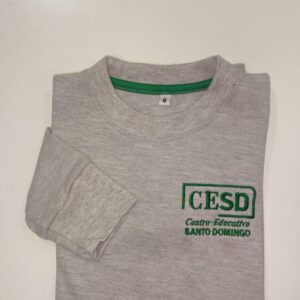 Remera piqué gris melange mangas largas -NUEVO-