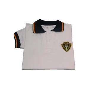 Chomba piqué blanco mangas cortas