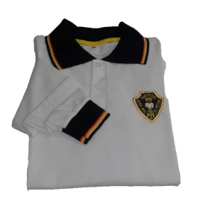 Chomba piqué blanco mangas largas