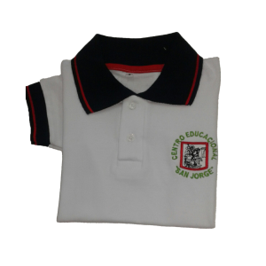 Chomba piqué blanco mangas cortas