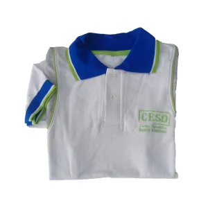 Chomba piqué blanco mangas cortas