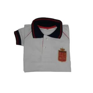 Chomba piqué blanco mangas cortas