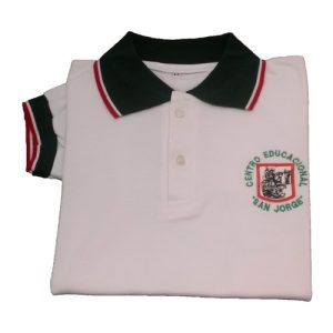 Chomba piqué blanco mangas cortas