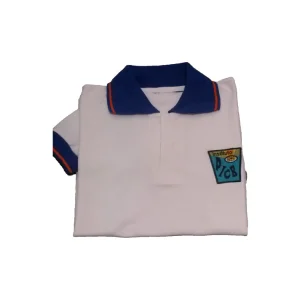 Chomba piqué blanco mangas cortas