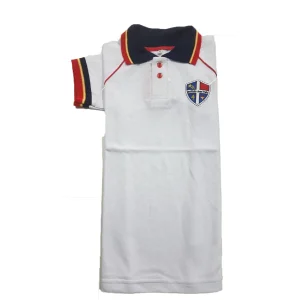 Chomba piqué blanco mangas cortas