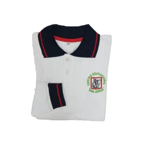 Chomba piqué blanco mangas largas