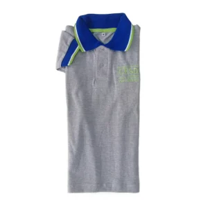 Chomba piqué gris melange mangas cortas