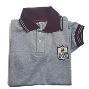 Chomba piqué gris mangas cortas