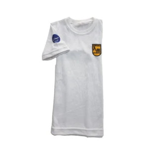 Remera piqué blanco mangas cortas