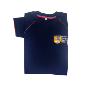 Remera piqué azul mangas cortas