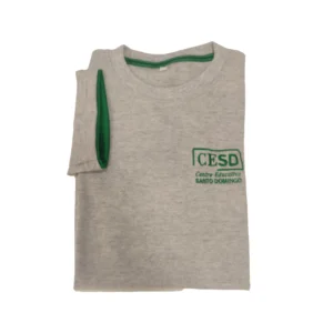 Remera piqué gris melange mangas cortas -NUEVO-